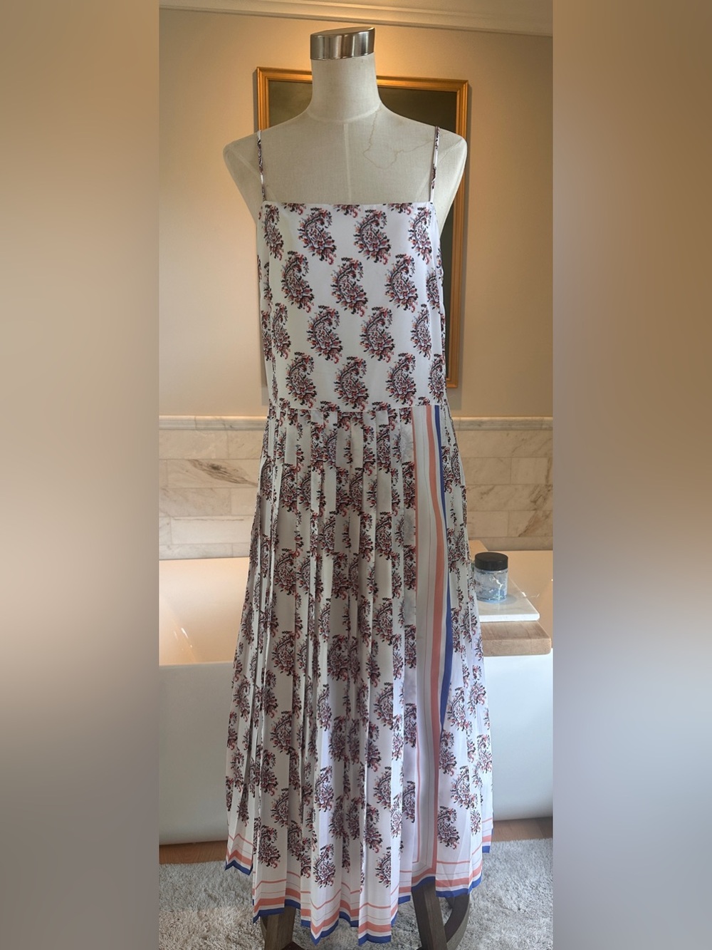 Banana Republic Paisley Pleated Dress (Tall)